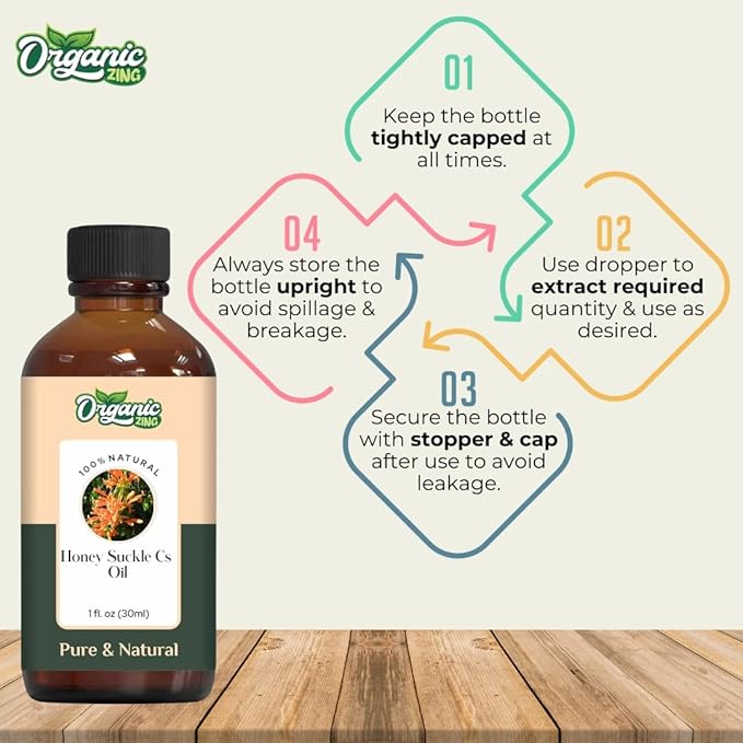 Organic Zing Honeysuckle (Lonicera Periclymenum) Oil | Essential Oil for Skincare, Aroma and Diffusers- 30 Ml
