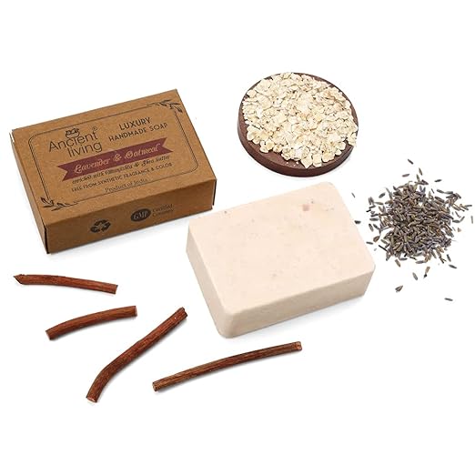 Ancient Living Lavender & Oatmeal Luxury Handmade Soap - 100 gms Each (Pack of 2)
