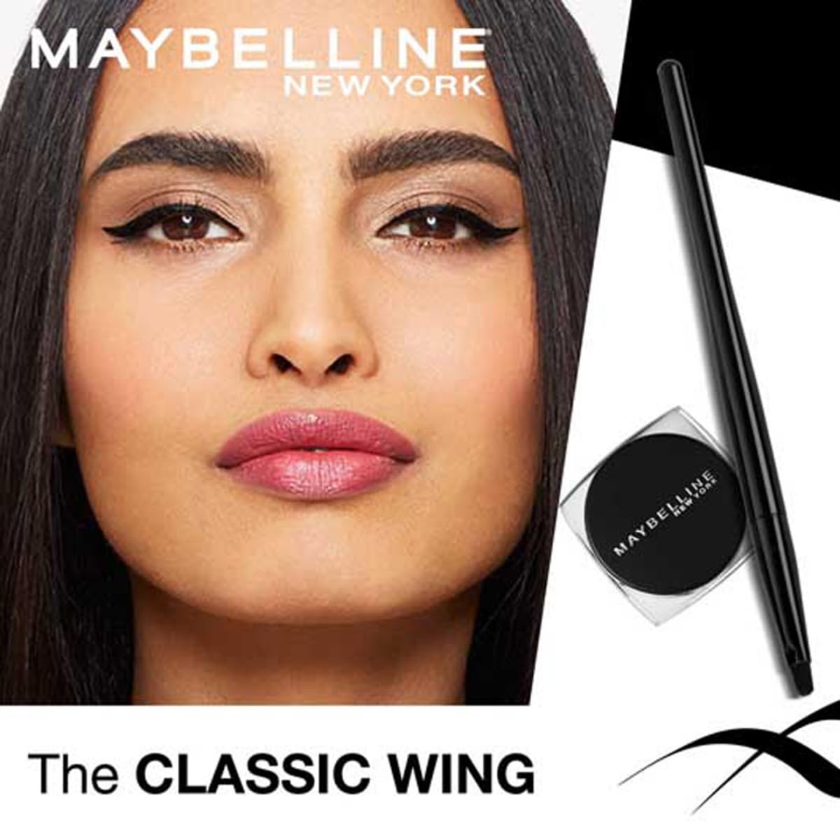 Maybelline New York Glossy Eyeliner, Intense Colour, Long-Lasting, 36Hr Wear, Lasting Drama Gel Eyeliner, Black 2.5GM