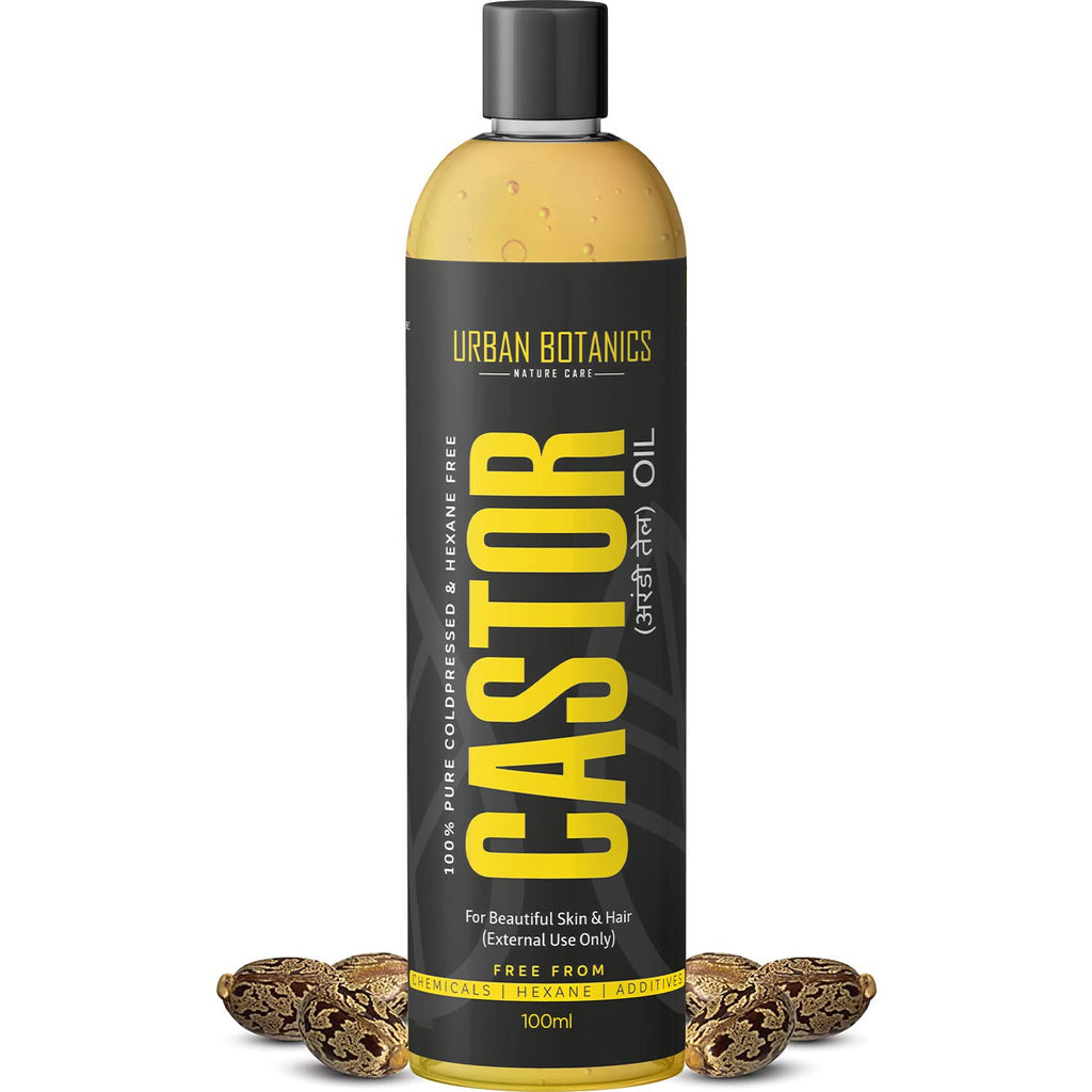 UrbanBotanicsÂ® Cold Pressed Castor Oil for Hair Growth, Skin Care, Moisturising Dry Skin, Nails, Eyelash - Virgin Grade - 100ml