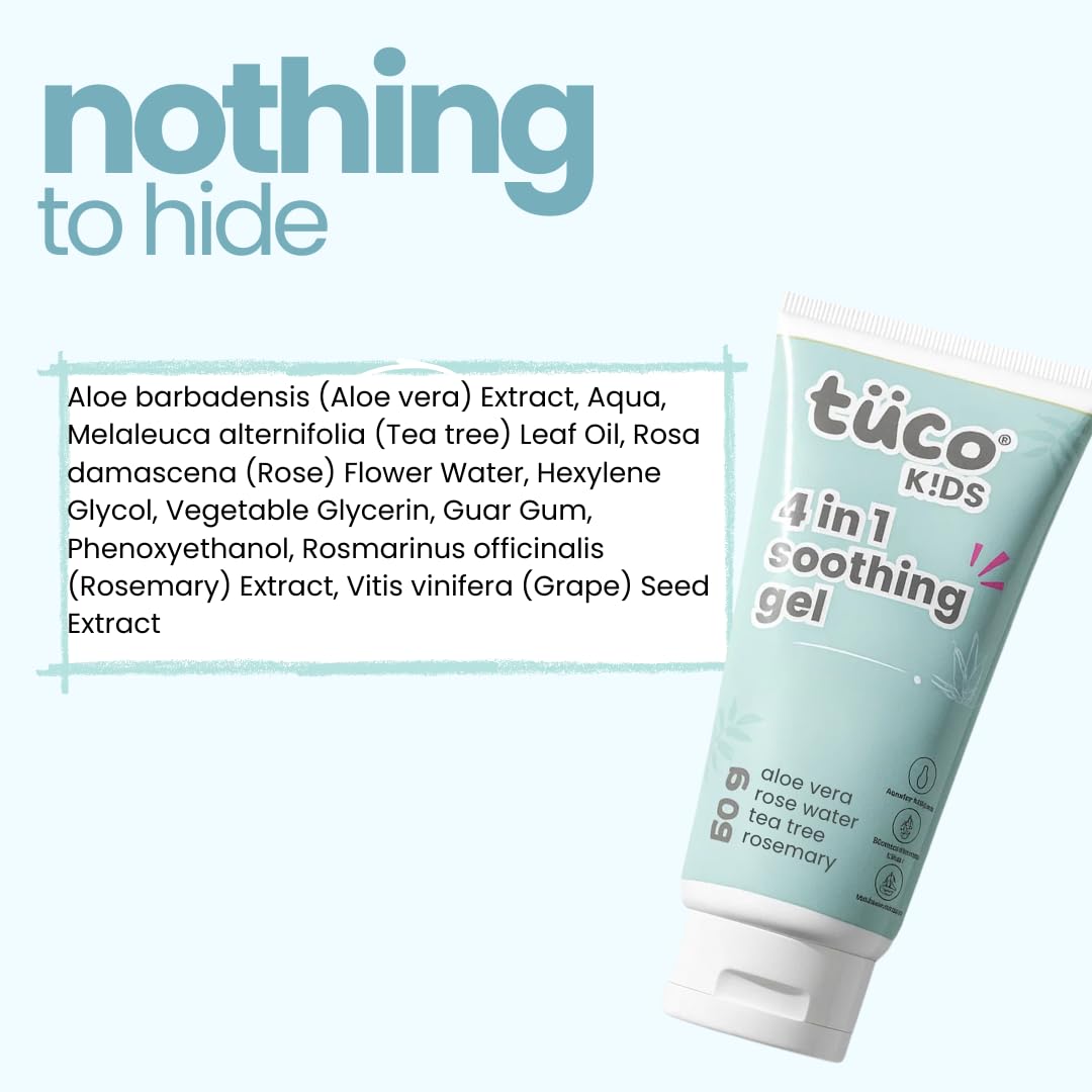 TucoÂ® Anti-Acne Teens Gel Face Cream & Moisturizer | Enriched with Aloe Vera, Tea Tree Oil & Rose Mary | Safe, Hydrates & Soothes Irritated Skin | Used for Dryness & Irritation, Cuts, Sunburn & Bruises | 50 gm