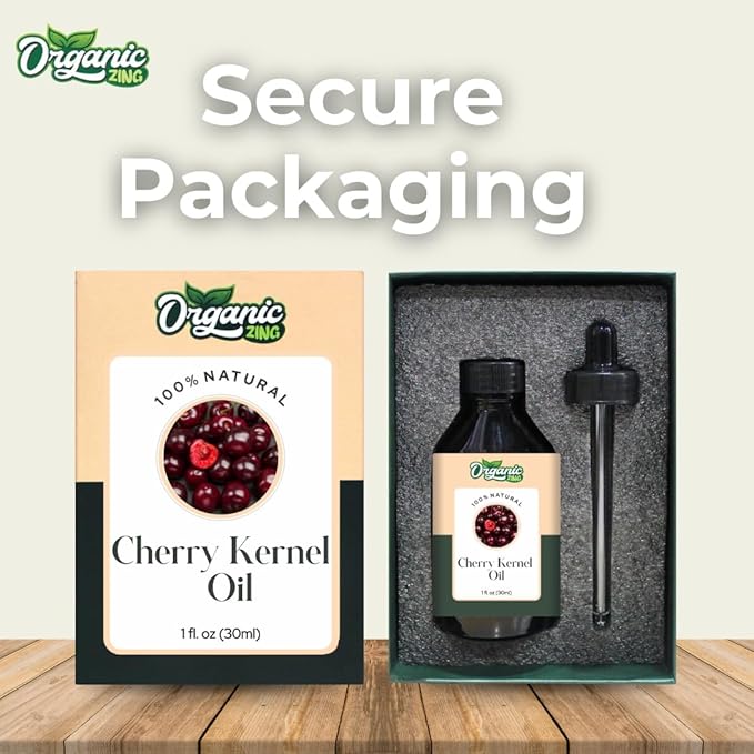 Organic Zing Cherry Kernel (Prunus Avium) Oil | Carrier Oil for Skincare, Hair Care, Aroma & Diffusers - 30 Ml