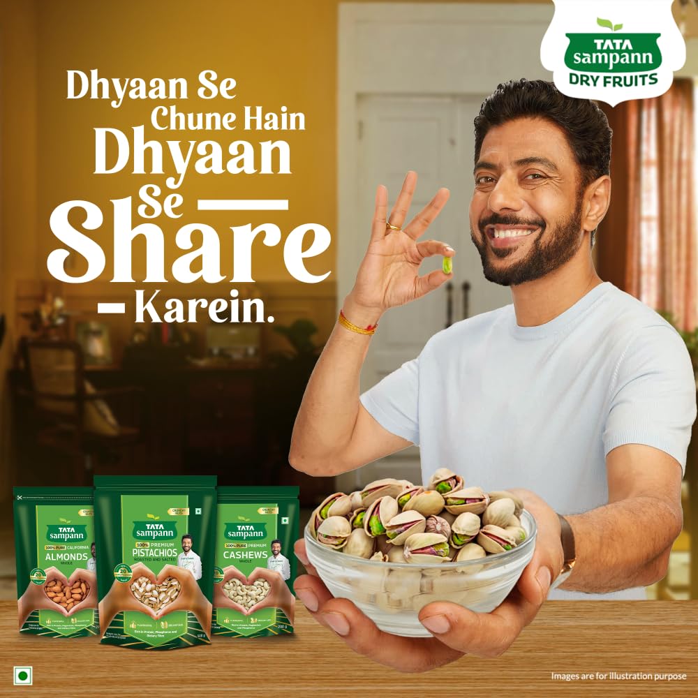 Tata Sampann Pistachios Roasted & Salted, Pista, 200g, Rich In Protein, Phosphorus, & Dietary Fibre, Premium Nuts & Dry Fruits, Crunchy & Delicious Healthy Snack