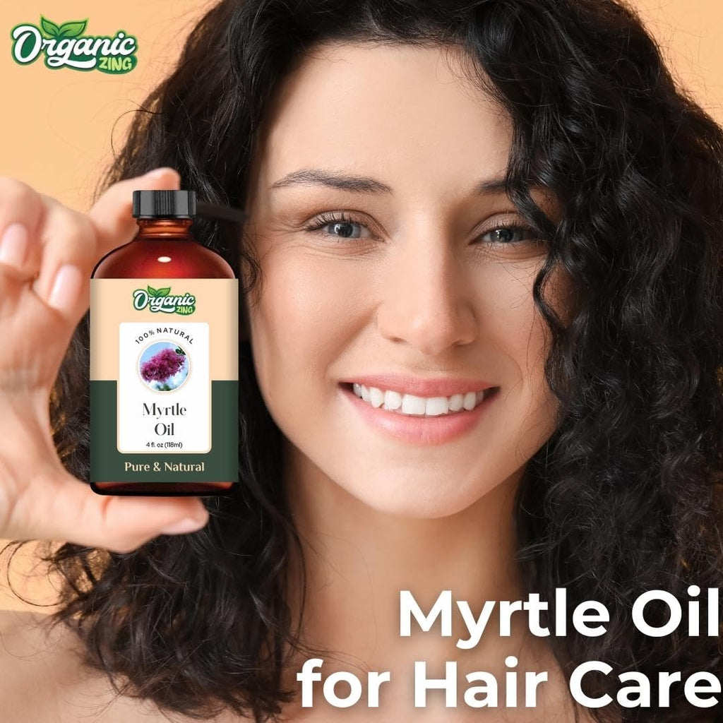 Organic Zing Myrtle (Myrtus) Oil | Essential Oil for Aroma, Diffusers, Skincare & Hair Care - 118 Ml