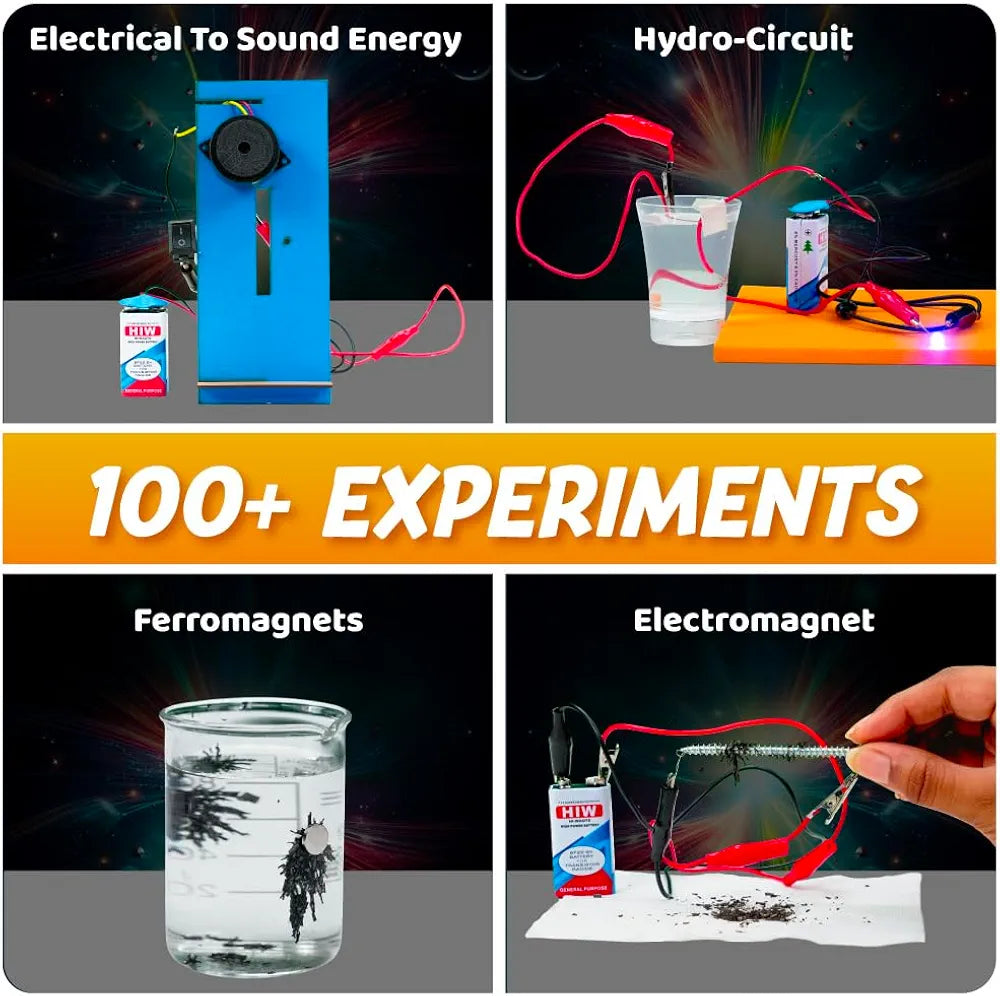 PW Science Experiment Kit for Kids Age 8,9,10,11,12,13,14 & 15 100+ Electric-Magnetic Science Experiments