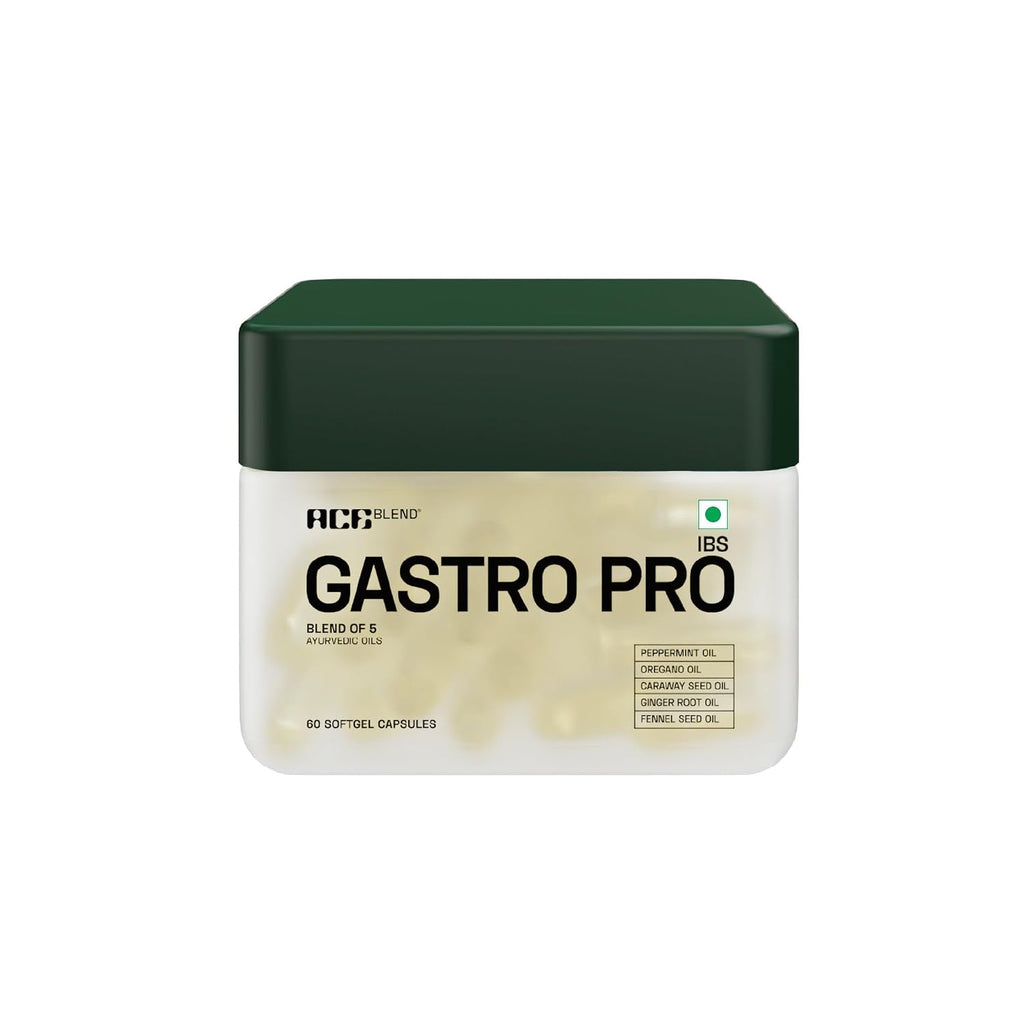 Ace Blend IBS Gastro Pro | 60 Softgels | Ayurvedic IBS with 5 Gut-Healing Oils | Relieves Bloating, Gas & Candida | Targets Fungal Overgrowth for Gut Relief