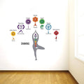 Decal O Decal Yoga Chakras PVC Vinyl Wall Stickers-Self-Adhesive