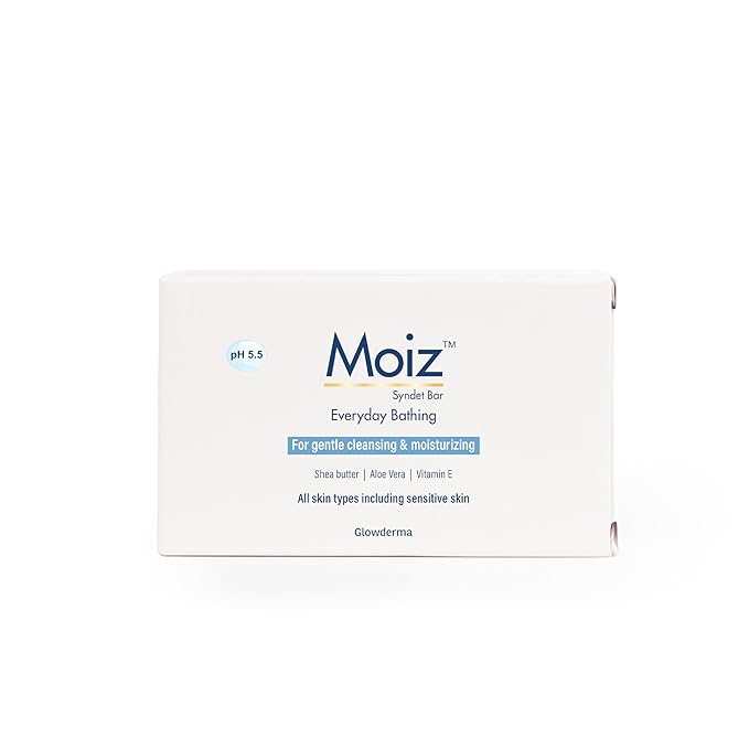 Moiz Syndet Bathing Bar | ph 5.5 | With Shea Butter, Aloe Vera & Vitamin E - 75 Gms