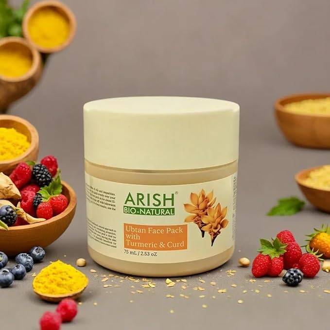 Arish Bio-natural Ubtan Face Pack With Turmeric and Curd - 75 Ml