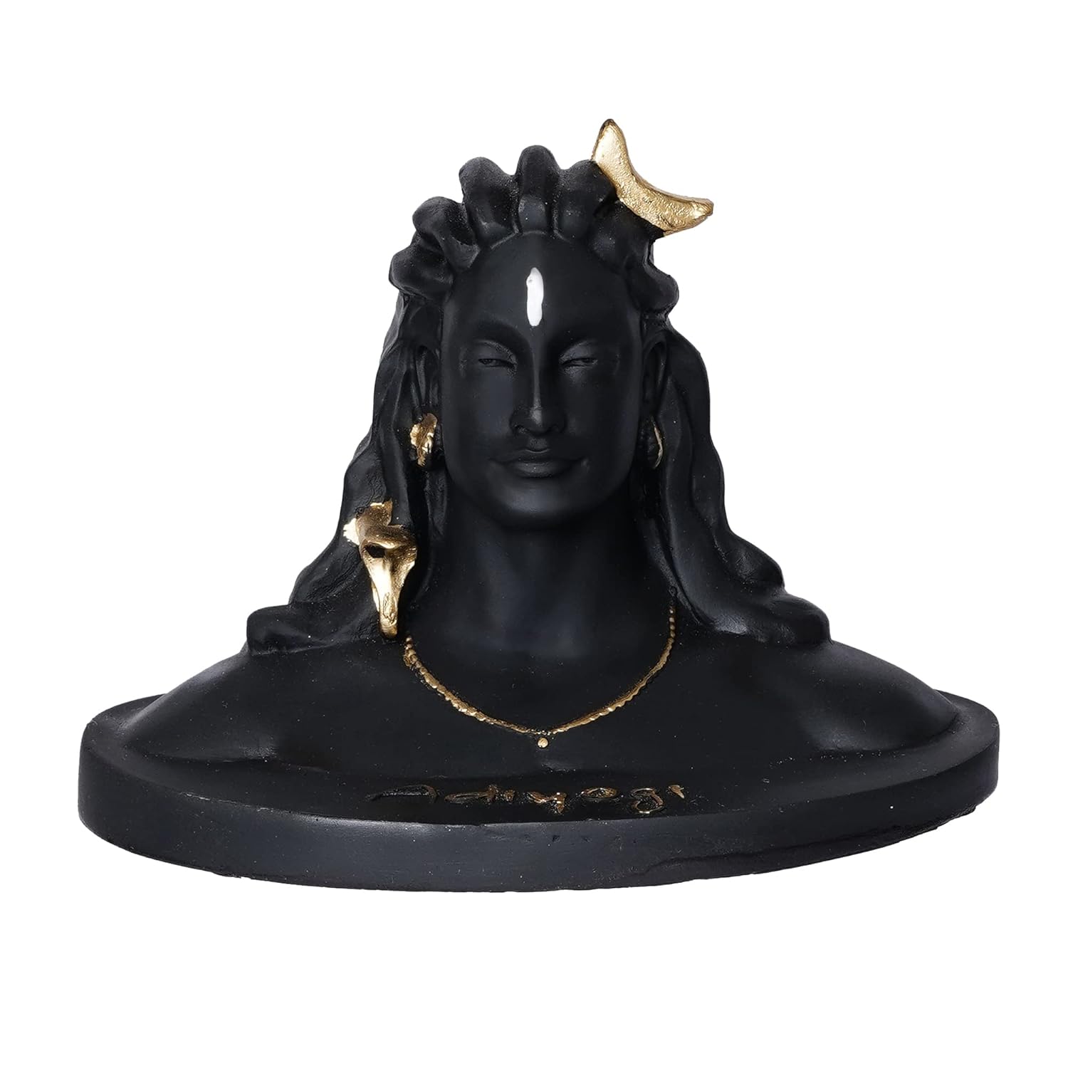 Ecraftindia Black Resin Handcrafted Adiyogi Shiva Statue for Car Dashboard | Lord Shiva Idol for Home Office