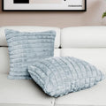 Homadorn Luxury Plush Fur Reversible Cushion Cover Ultra Soft & Cozy Silver Grey