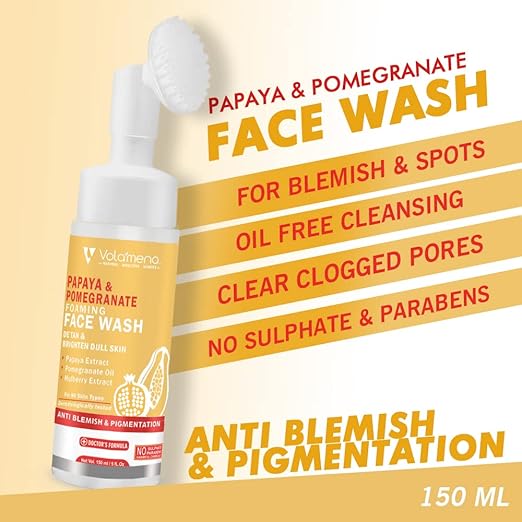 Volamena Papaya & Pomegranate Foaming Face Wash - 150 ml