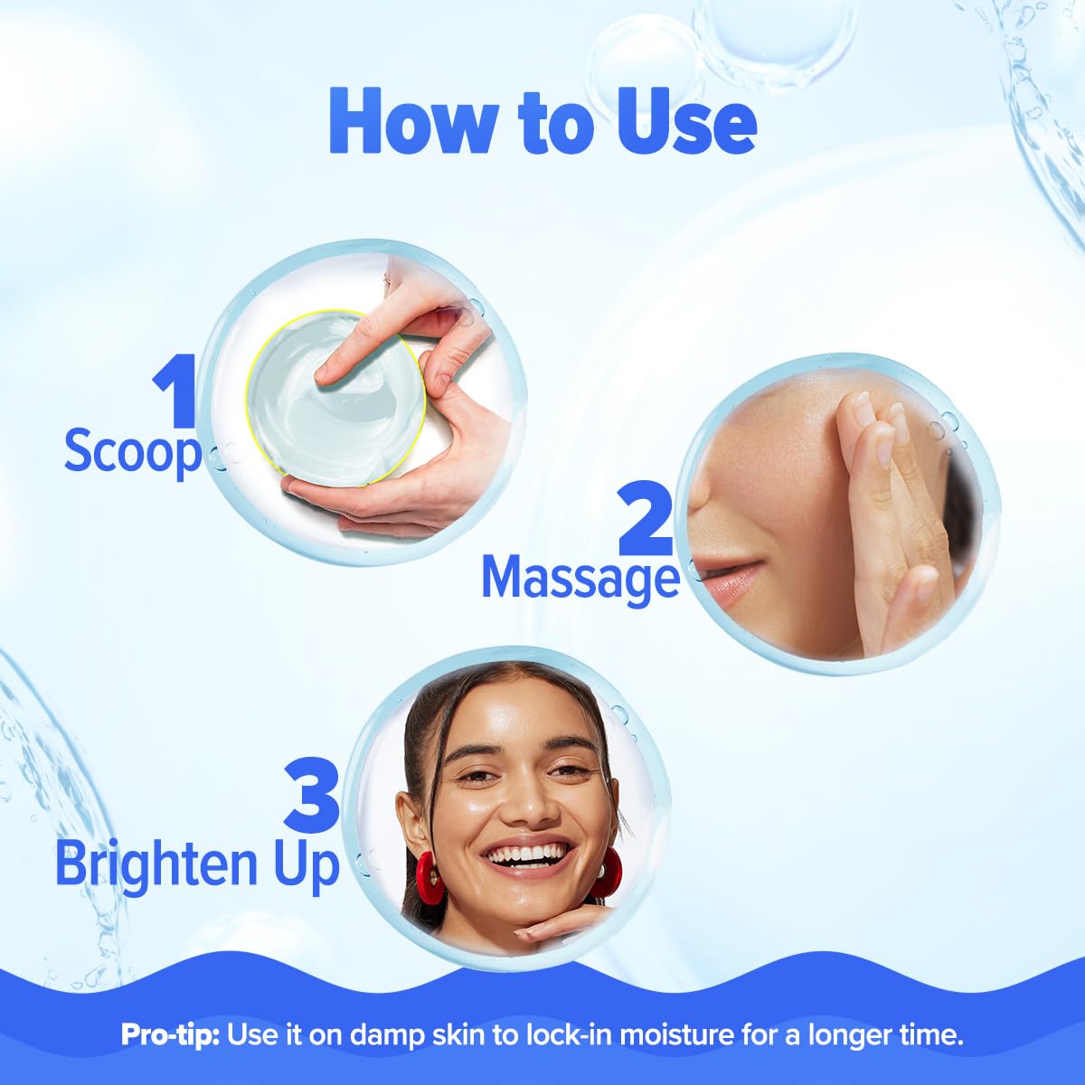 Aqualogica Bright+ Hydra Gel Moisturizer with Blueberry & Kojic Acid - 200 g | 24-Hour Intense Hydration | Water-Like Gel Texture | Makes Skin Bright & Spotless | For All Skin Types