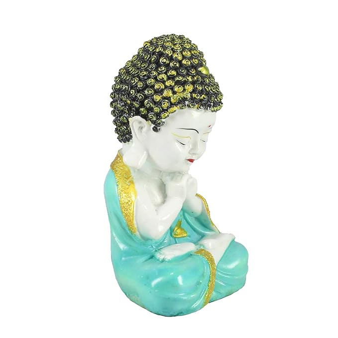Ecraftindia Child Monk Figurine | Green