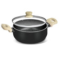 Bergner Bellini Plus Aura 5-layer Non-stick 24 Cm Casserole With Glass Lid | 5 Litres Capacity