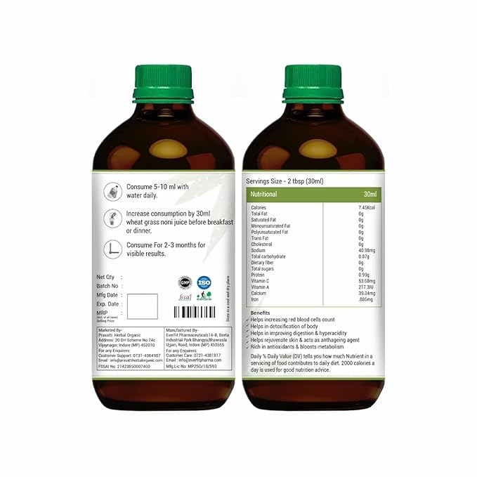 Prasatti Herbal Organic Wheatgrass Juice - 500 Ml