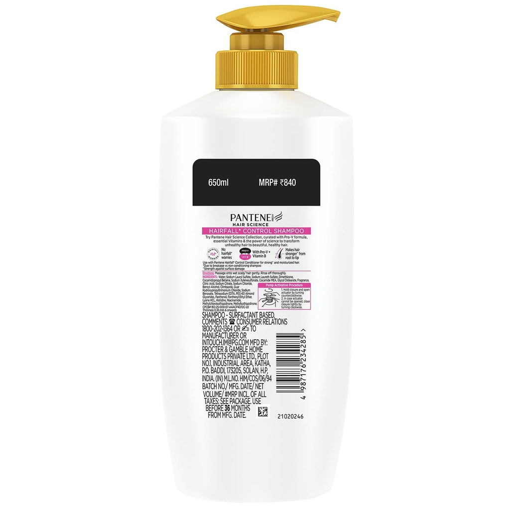 Pantene Advanced Hairfall Solution Hairfall Control Shampoo Pink - 650 ml