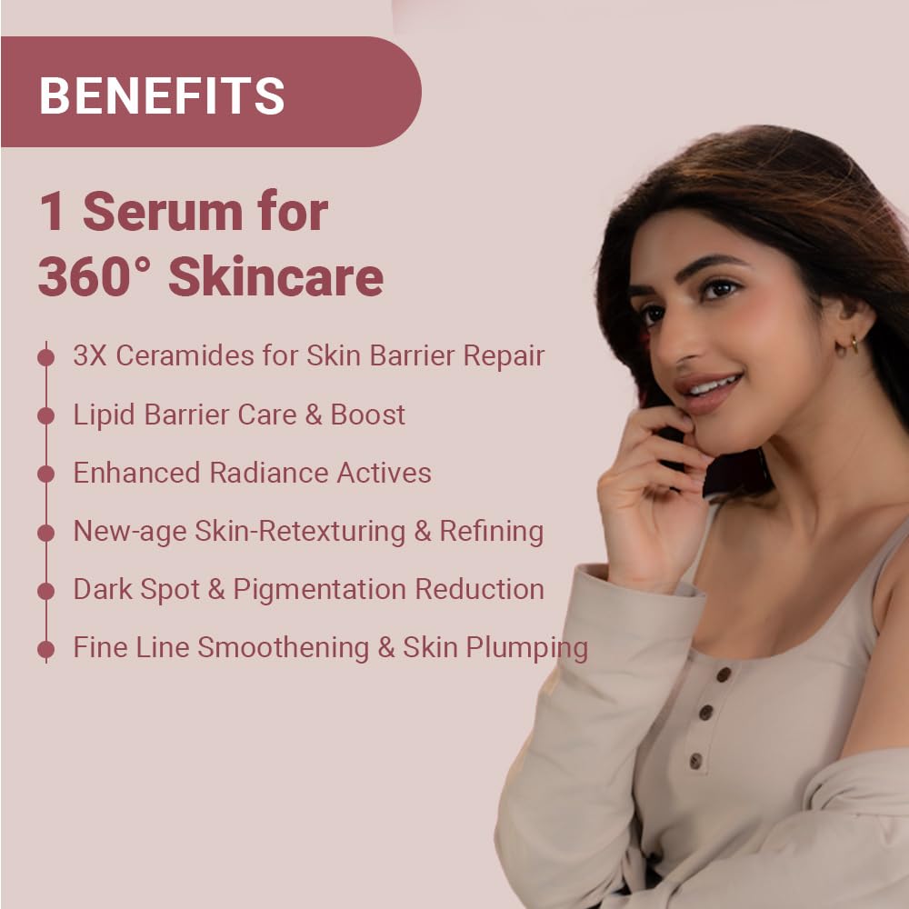 Be Neude Legend 13 Super Face Serum 30ml with 3x Ceramides, Lactobacillus Ferment, Alpha Arbutin, Rice Water, 13 Multiactives for Barrier Building Re-texturing & Hydration, pH 5.5, for All Skin Types