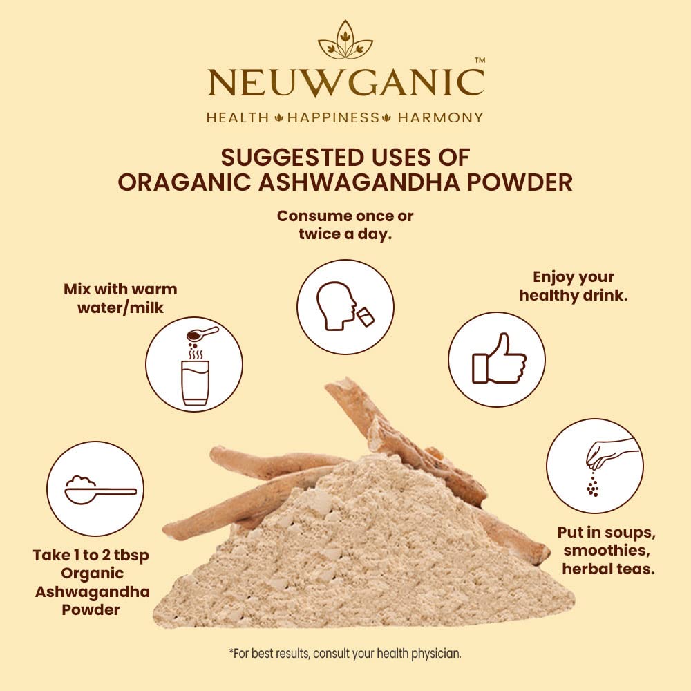 Neuwganic Organic Ashwagandha Powder (Root) -  200 Grams