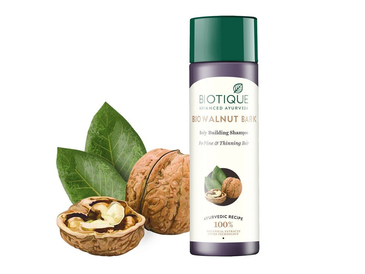 Biotique Bio Walnut Bark Fresh Lift Body Building Shampoo For Fine & Thinning Hair, 190Ml & Biotique Bio Thyme Volume Conditioner for Fine and Thinning Hair, 180ml