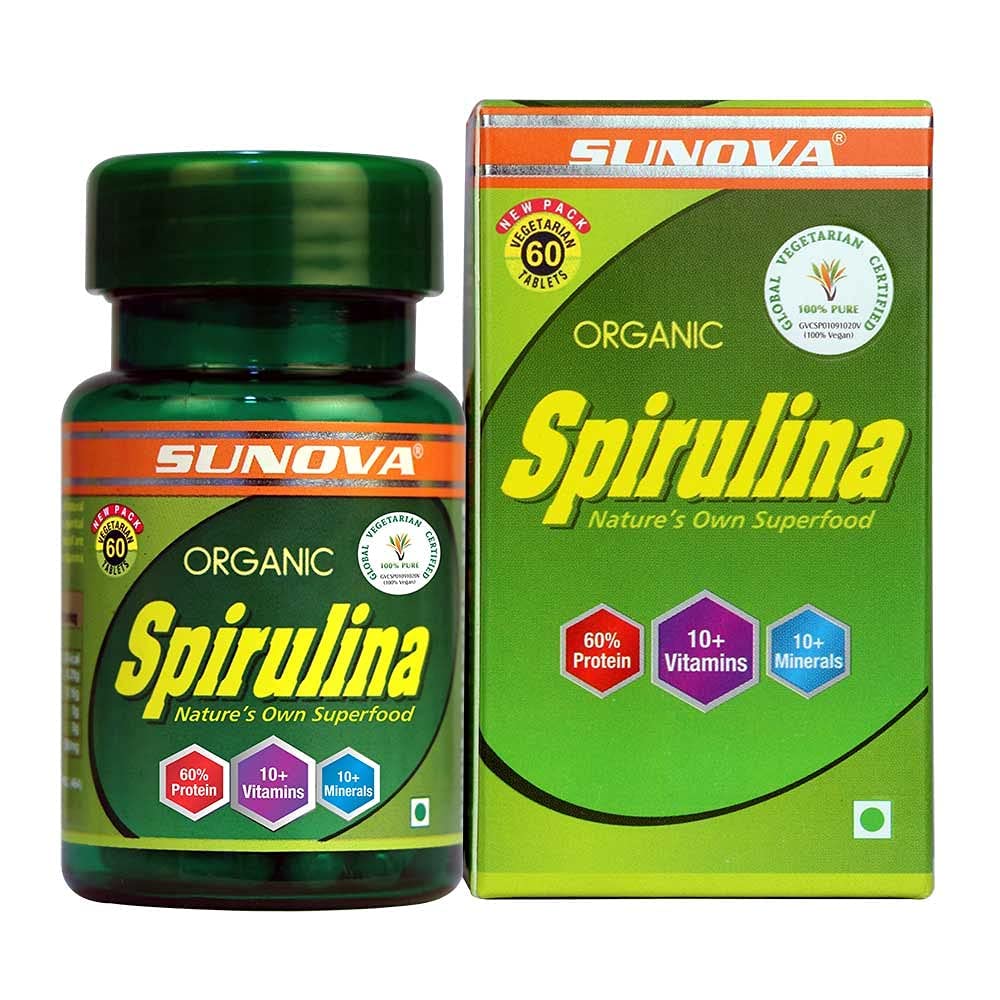 Sunova Organic Spirulina Tablets Natureâ€™s Own Superfood - 60 tabs