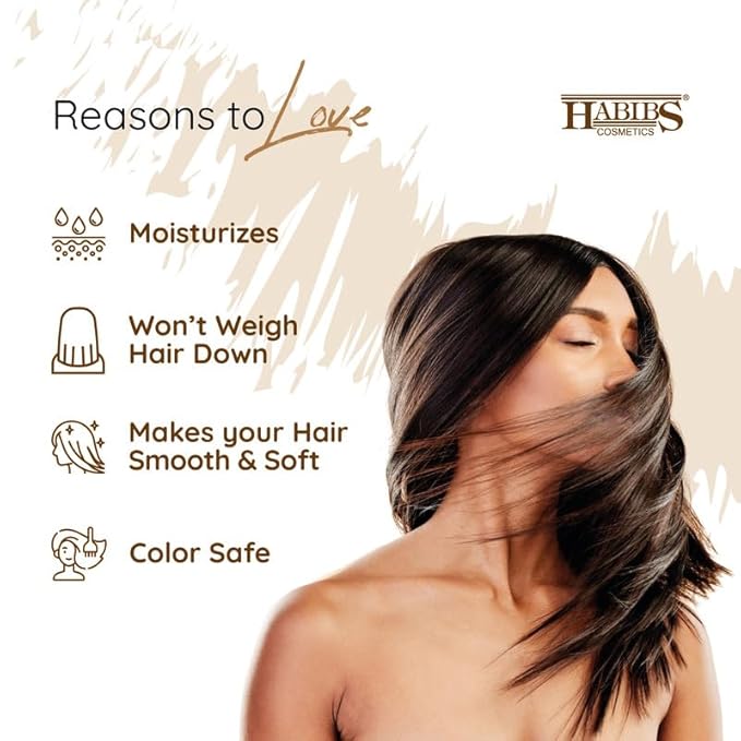Habibs Orgamatics Cosmetics Sheen Hair Serum For Smooth Anti-Frizz High-Gloss - 50 ml