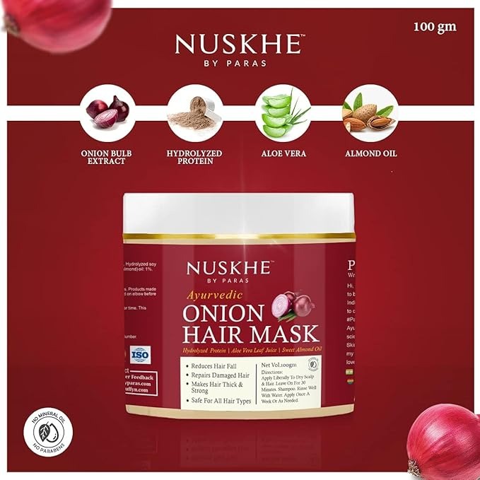 Nuskhe by Paras Onion Hair Mask for Men and Women - 100 gms