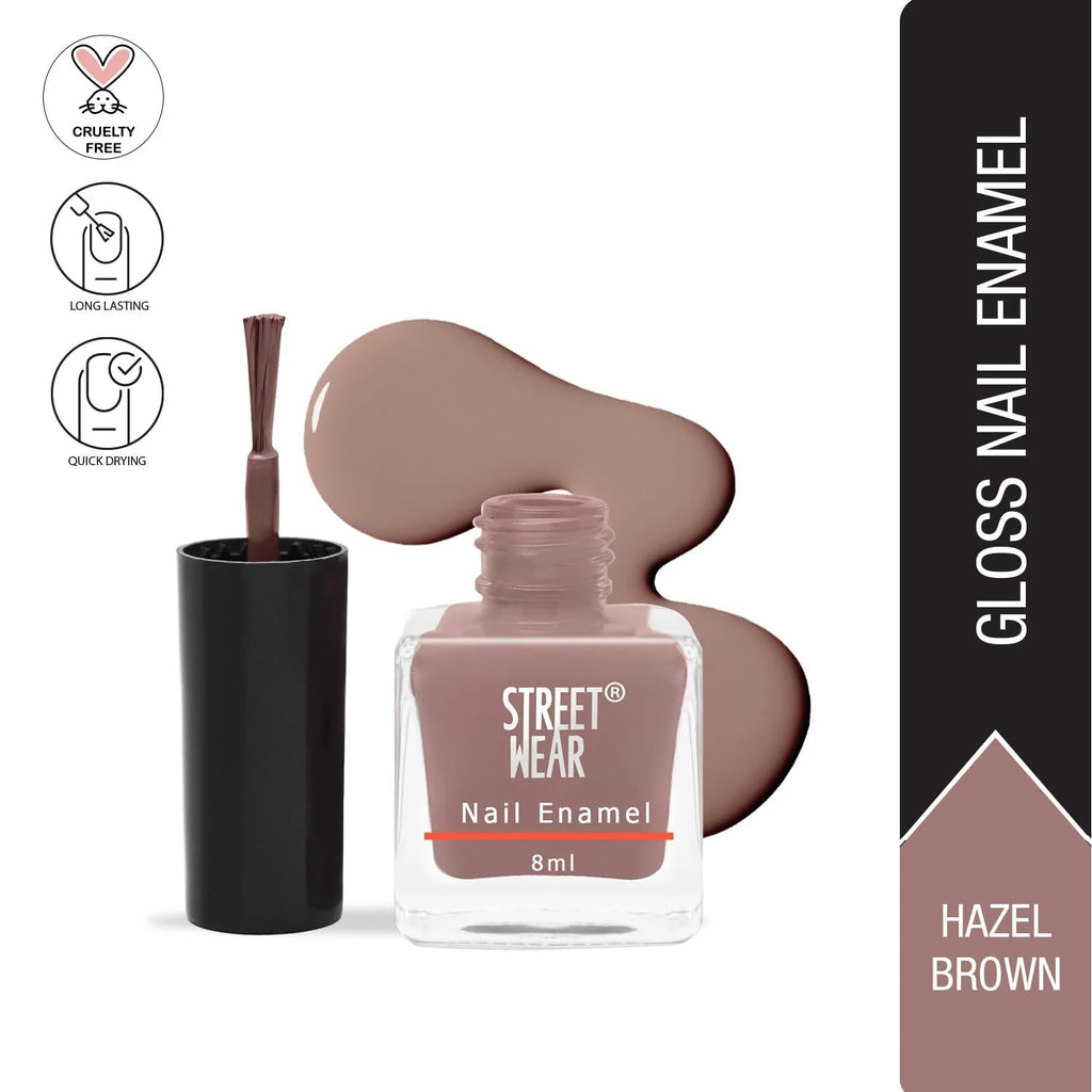 Street Wear Nail Enamel, Hazel Brown, 8ml