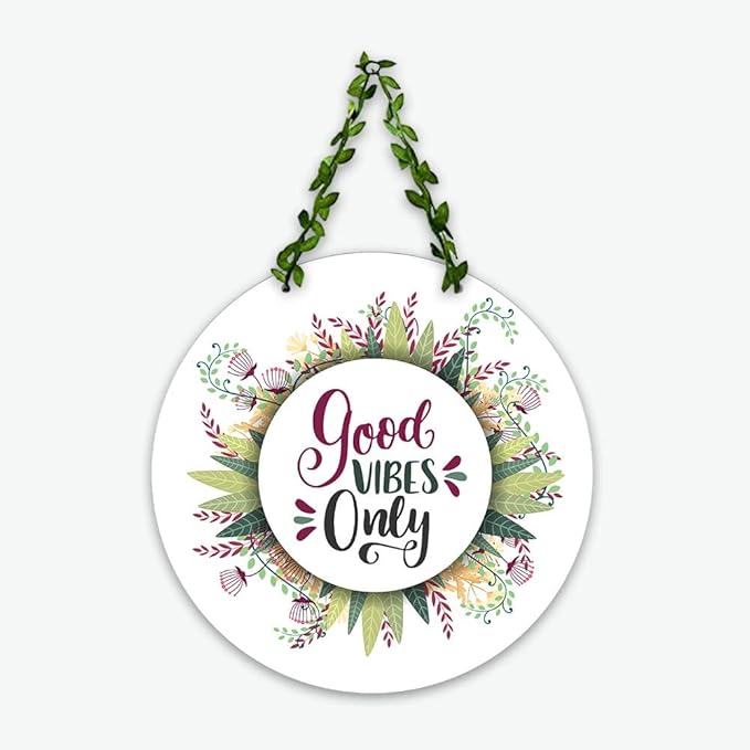 Artvibes Good Vibes Only Wall Hanging for Home | Mdf Wooden Wall Hanger for Wall Decoration | Art Piece for Home Decor