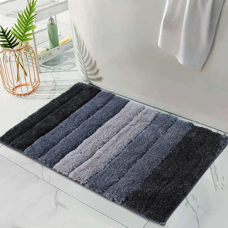 Luxe Home International Microfiber Rectangular Bath mat Soft Anti Slip Skid Luxury Mats 40X60 Cm  Colour Shadow