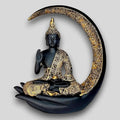 Neelaya Antique Big Meditating Moon Buddha Statue Showpiece Buddha Idol Polyresin Figurine Black