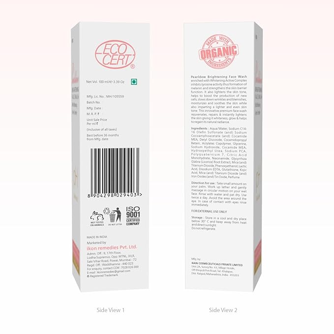 Pearldew Brightening Face Wash | Soap-free| Paraben-free | pH Balanced | 100 ml | Pack Of 2