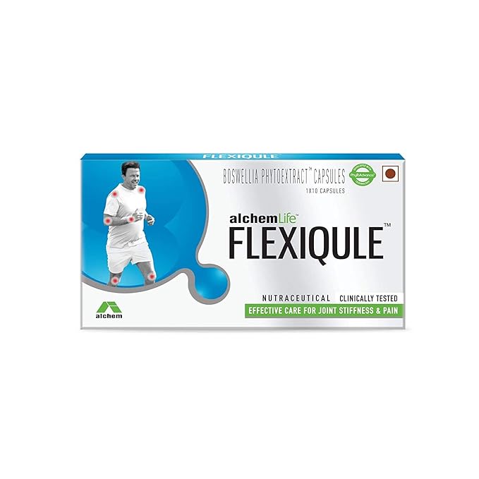 Alchem Life Flexiqule A Natural Care For Joint Stiffness & Pain 10 Caps | Pack Of 3 Strips