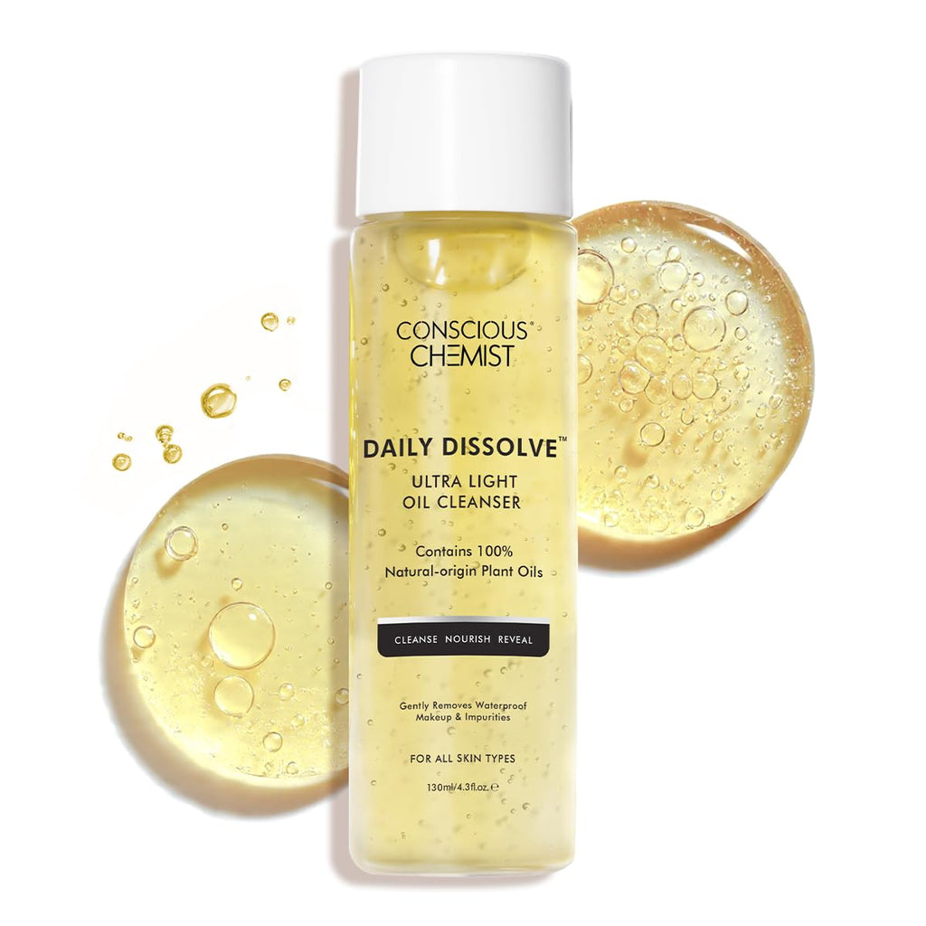Conscious Chemist® Makeup Cleansing Oil | 130ml | Makeup Remover & Light Daily Cleanser for All Skin Types | Removes Waterproof Makeup, SPF & Impurities | Soft & Glowing Skin - For Men & Women