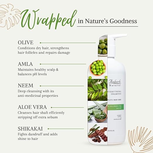 Anherb Natural Everything Shampoo For Ultimate Nourishment + Strength Infusion - 300 ml