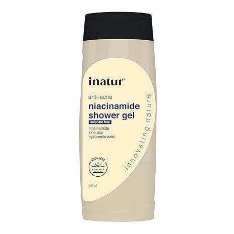 Inatur Niacinamide Shower Gel with Zinc PCA & Hyaluronic Acid - 400 ml