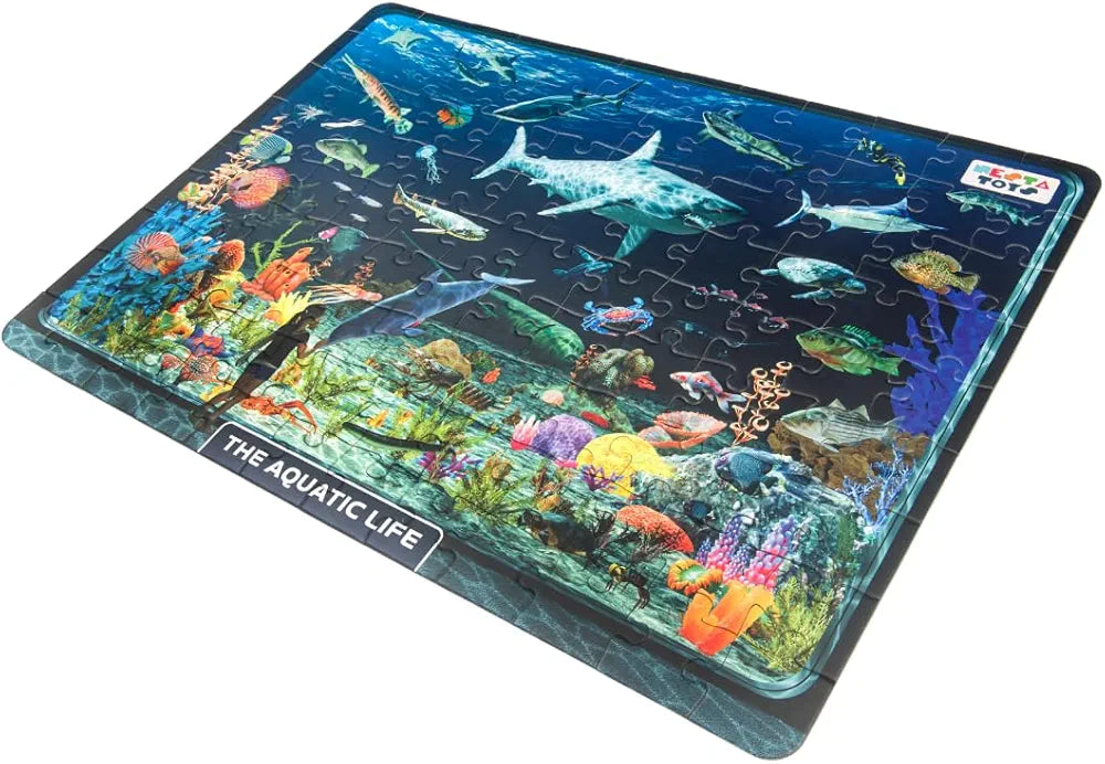 Nesta Toys Floor Puzzle & Game, Aquatic Life Jigsaw Puzzle, Educational Toy, Gifts for Boys & Girls Ages 6 to 14 Learning Toys 108 pcs, 70 x 50 cm
