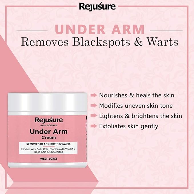 Rejusure Under Arm Cream - Brightens | Pores & Dark Spots - 50 Gms