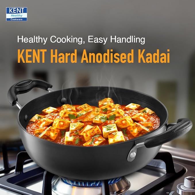 Kent Hard Anodised Kadhai 2.8L, 24 Cm - 1000 gms