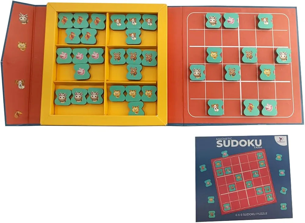 Pelikas Toyz Sudoku Puzzles Mind Games for Kids, Travel Toys for Kids 7 to 12 Years Old, Gift for Boys Girls, Magnalogix Sudoku Farm