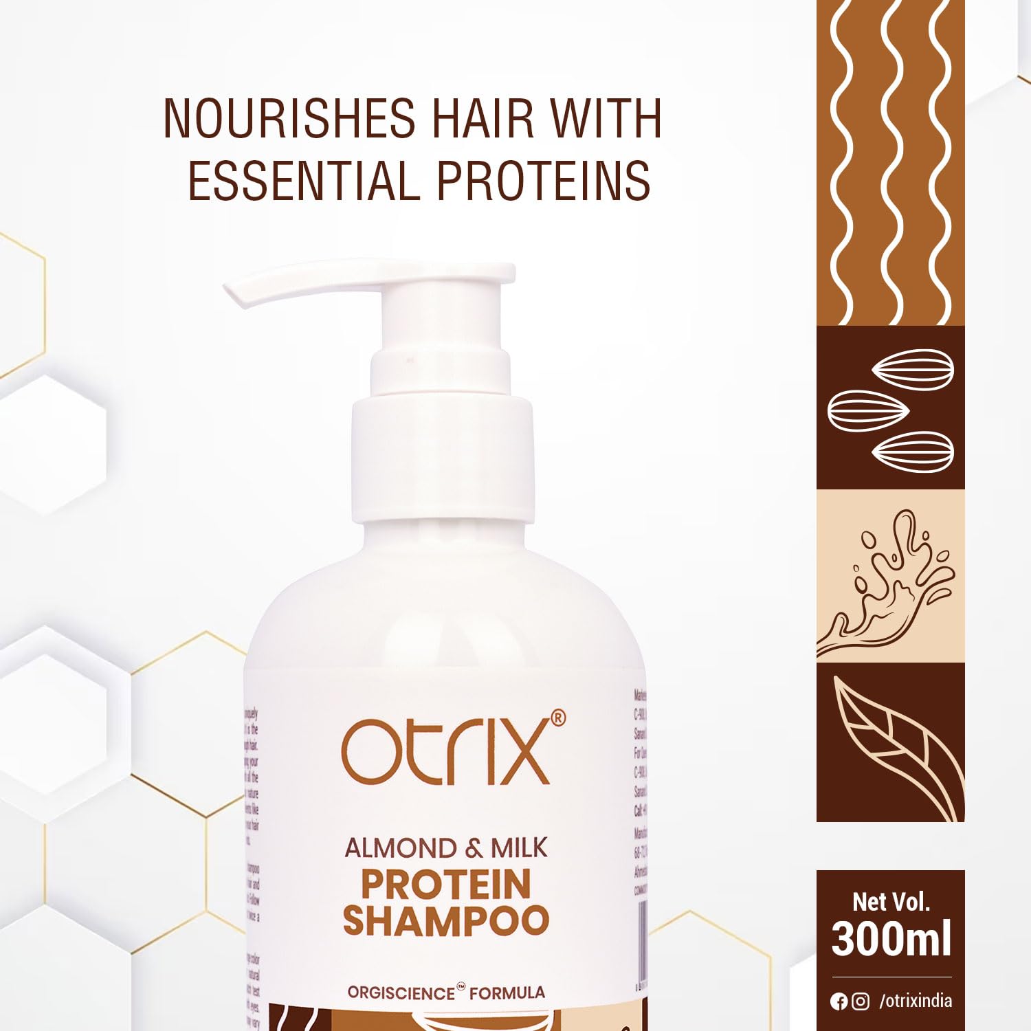 Otrix Almond & Milk Protein Shampoo - 300 ml