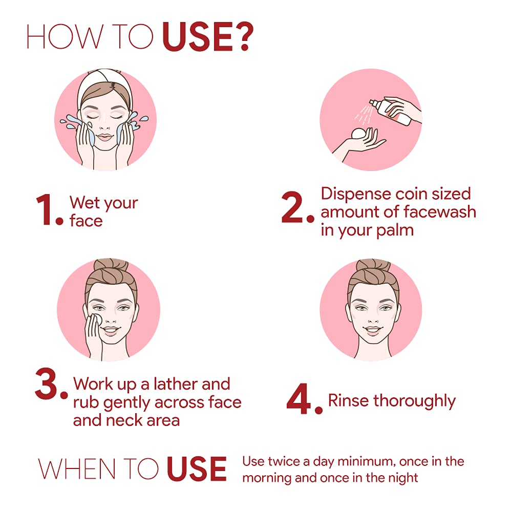 Good Vibes Rosehip Deep Cleansing Face Wash, 120 ml Naturally Controls Excess Sebum & Acne, Moisturizing Skin Softening Formula for All Skin Types, No Parabens & Mineral Oil