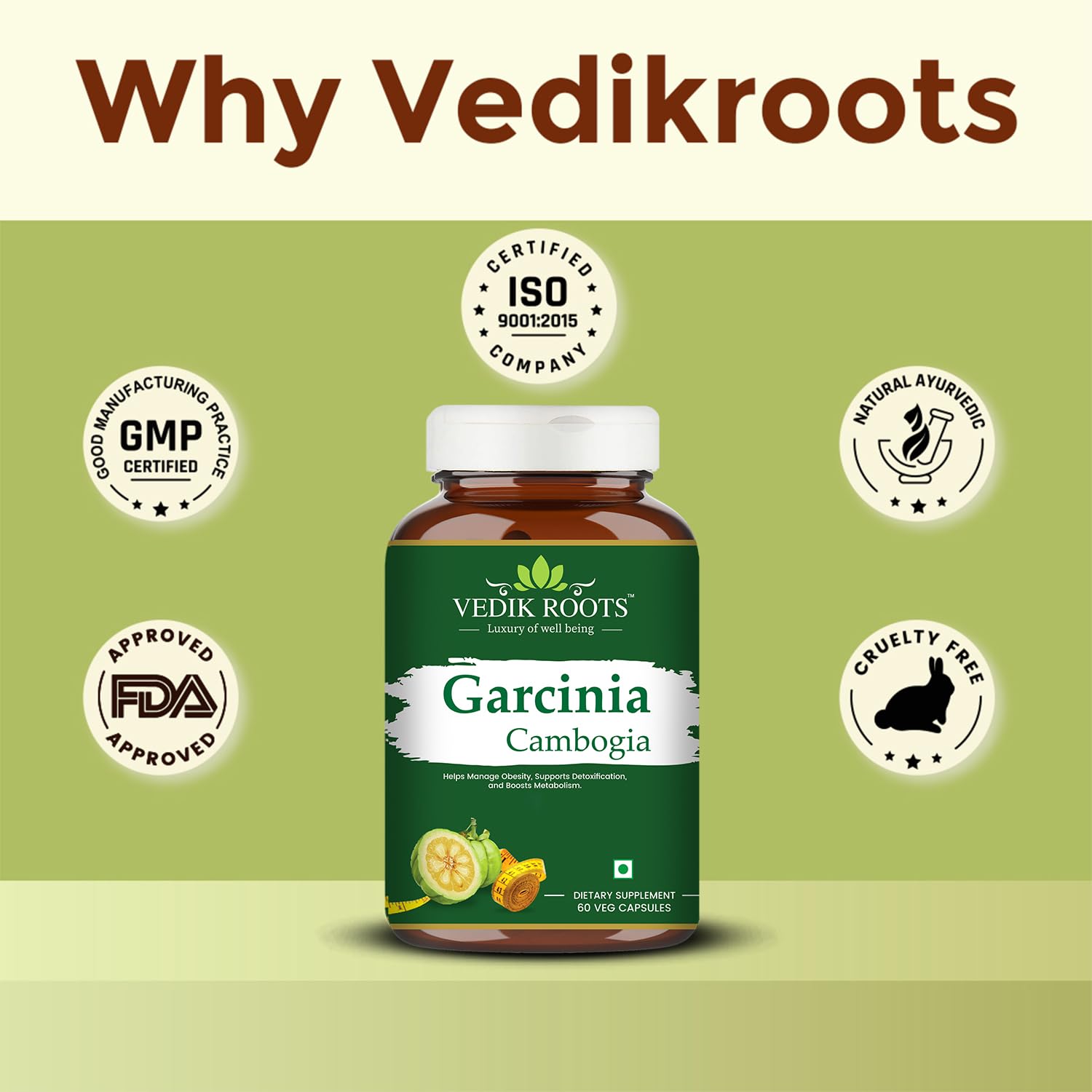 Garcinia Cambogia â€“ Natural Weight Loss & Fat Burner for Belly Fat Control | Supports Appetite Control, Metabolism Boost | Herbal Supplement | 60 Capsules
