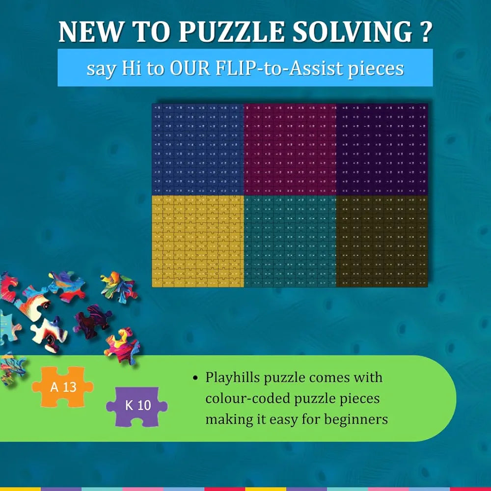 Playhills The Precious Peacock 500 Piece Wooden Jigsaw Puzzle for Teens & Adults Spirit Animal Series