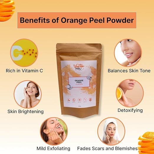 Vriksha Veda Organic Orange Peel Powder for Face and Body - 100 gms