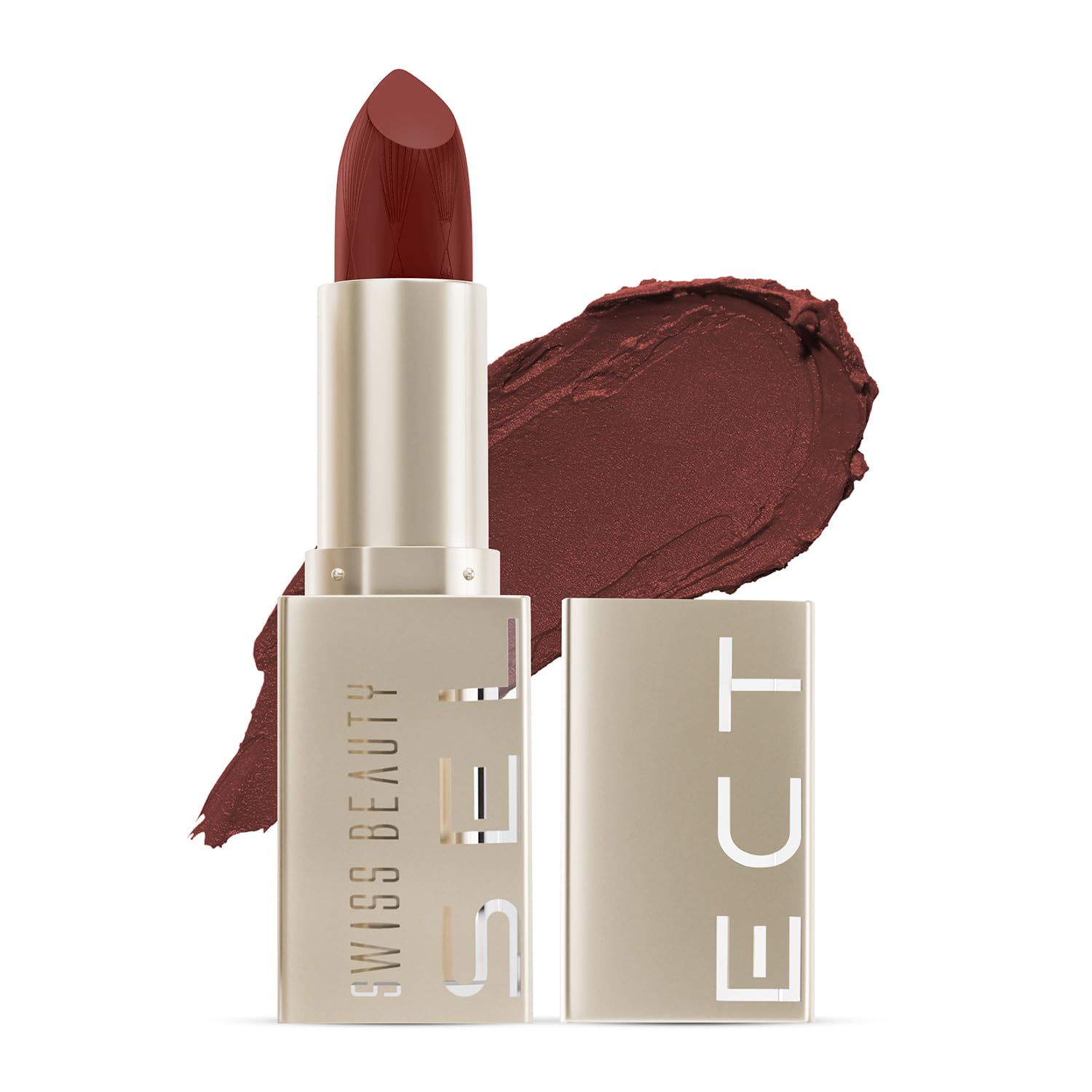 Swiss Beauty Select CrÃ¨me Touch Hydrating Lipstick | With Vitamin E and Tea Tree Oil | High -shine finish | shade- Walnut Brown, 4g