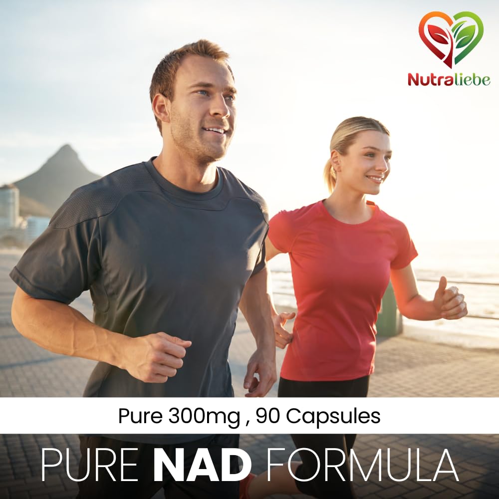 Nutraliebe NAD (Nicotinamide Adenine Dinucleotide) Pure 300mg - Cellular Energy and Repair Formula, 90 Capsules