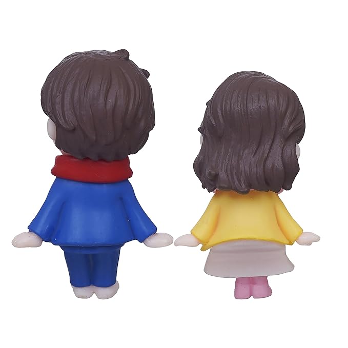 Ecraftindia Cute Boy and Girl Sitting Couple Statue Decorative Showpiece | Valentine Gift