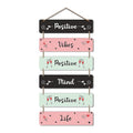 Artvibes Decorative Wall Hanging Wooden Art Decoration Item for Home Decor | Quotes Decor Item | Mdf Wall Decoration | Set of 6
