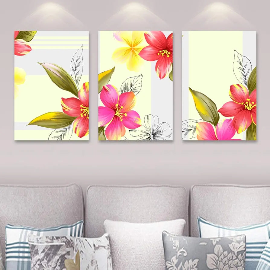 Rangoli MDF 3 Pcs Wall Poster 12x18 Inch Decorative Wall Art P-4 Design-13